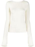 Lanvin Ribbed Fitted Jumper - Neutrals