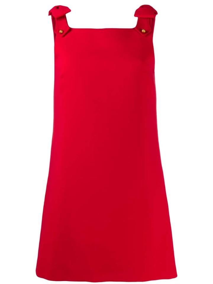 Miu Miu Shift Short Pinafore Dress - Red