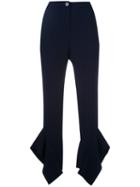 Eudon Choi - Draped Cropped Pants - Women - Polyester - 14, Women's, Blue, Polyester