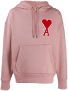 Ami Paris Ami Coeur Patch Hoodie - Pink