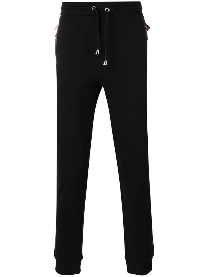 Just Cavalli Slim-fit Track Pants, Men's, Size: Medium, Black, Cotton/polyester/polyurethane