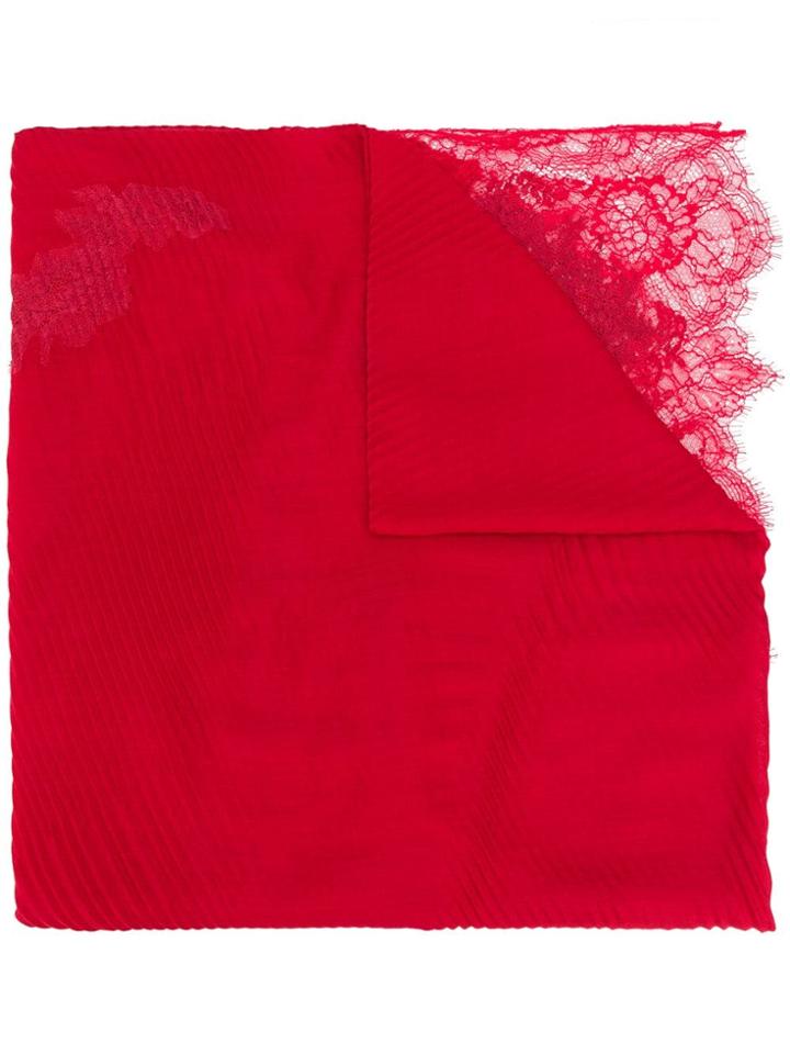 Valentino Pleated Shawl - Red
