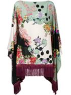 Etro - Floral Print Fringed Poncho - Women - Silk/viscose - One Size, Silk/viscose