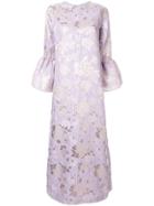 Bambah Camelia Floral Embossed Dress - Purple