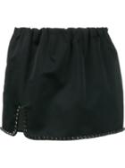 No21 Rhinestone Trim Mini Skirt, Women's, Size: 42, Black, Polyester/cupro/glass/metal
