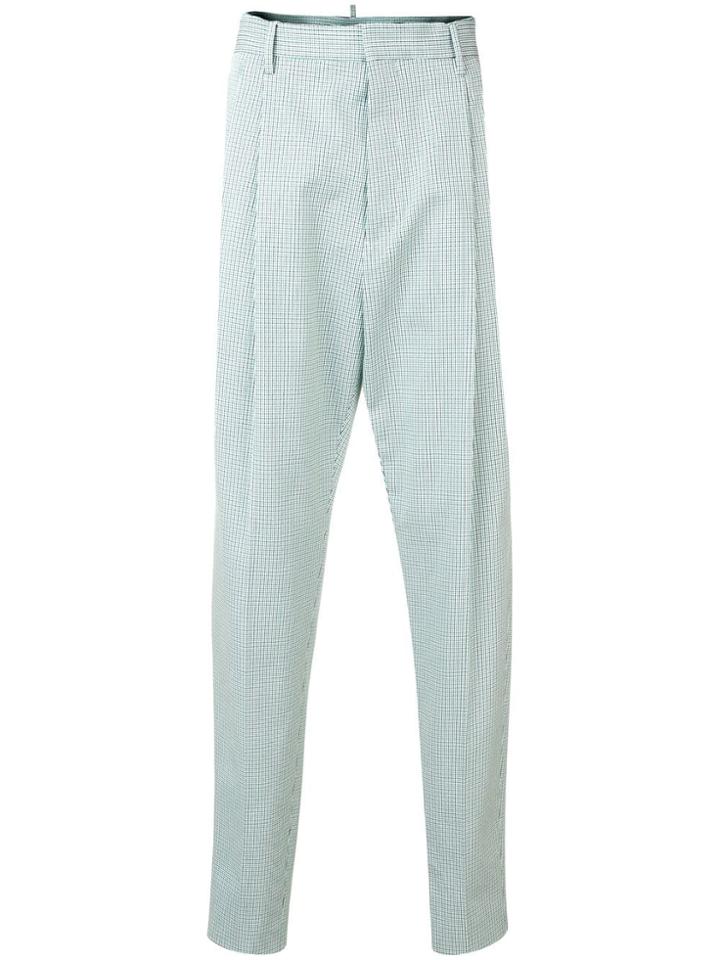 Dsquared2 Checked High Waist Trousers - Green