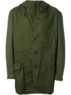 Yohji Yamamoto J Hooded Jacket, Men's, Size: 3, Green, Cotton/cupro