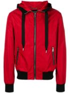 Dolce & Gabbana Contrast Trim Hooded Jacket - Red
