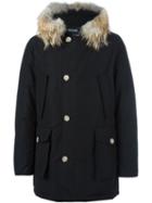 Woolrich Multi-pocket Parka Coat, Men's, Size: Xl, Black, Cotton/polyamide/coyote Fur/feather
