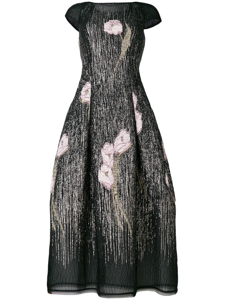 Talbot Runhof Flower Embellished Dress - Multicolour