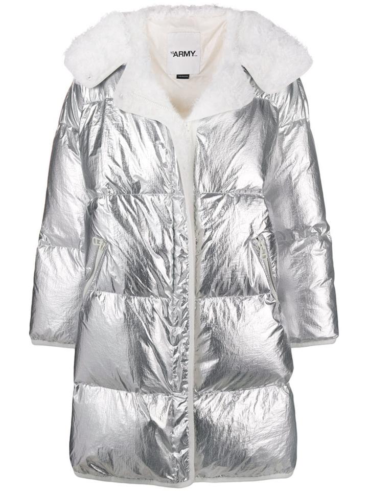 Yves Salomon Army Oversized Padded Zipped Coat - Metallic