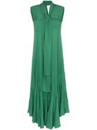 Golden Goose Deluxe Brand Daisy Voluminous Necktie Maxi Dress - Green
