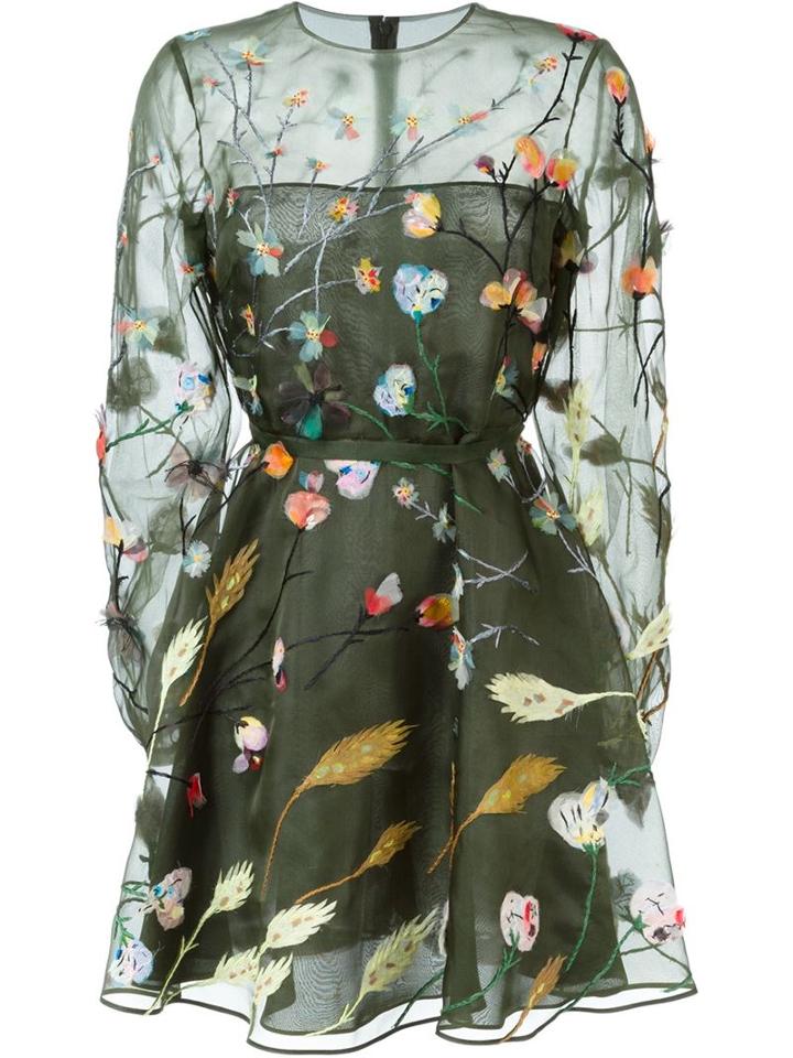 Valentino Floral Applique Dress