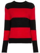 Re/done Striped Long Sleeve Crew Neck Jumper - Black