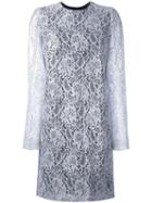 Msgm - Lace Long Sleeve Mini Dress - Women - Polyamide/polyester/viscose - 42, Grey, Polyamide/polyester/viscose