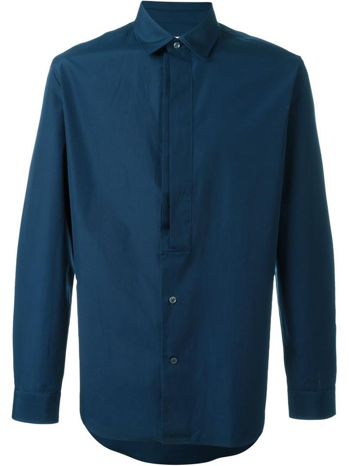 Maison Margiela Classic Casual Shirt, Men's, Size: 52, Blue, Cotton