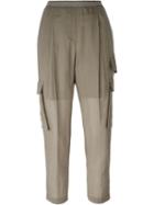 Brunello Cucinelli Layered Cargo Pants, Women's, Size: 38, Nude/neutrals, Cotton/silk/spandex/elastane