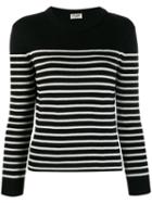 Saint Laurent Striped Knitted Jumper - Black