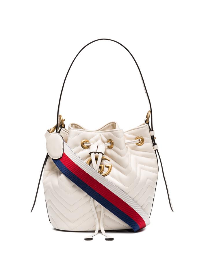 Gucci Mini Marmont Bucket Bag - White