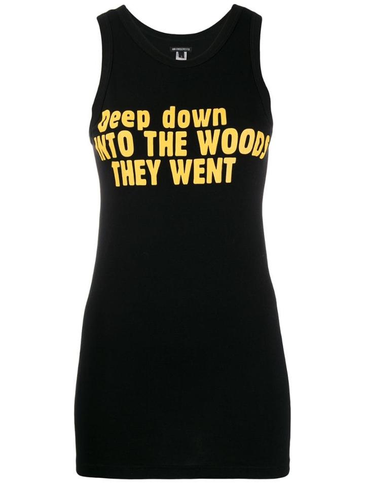 Ann Demeulemeester Slogan Print Tank Top - Black