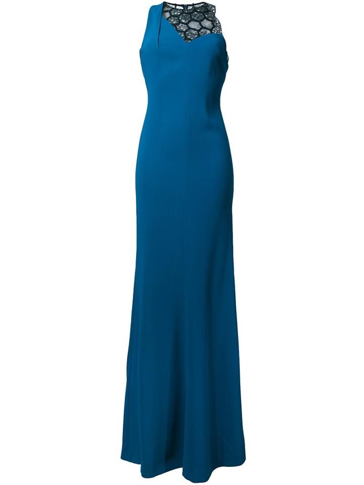 Roland Mouret 'tolson' Gown, Women's, Size: 10, Blue, Acetate/viscose