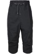Devoa Cropped Drawstring Trousers - Black