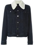 Mm6 Maison Margiela Shearling Collar Denim Jacket