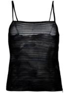 Armani Collezioni Scoop Neck Top, Women's, Size: 38, Black, Polyamide/spandex/elastane