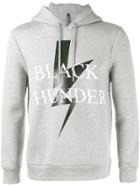 Neil Barrett Black Thunder Printed Hoodie - Grey
