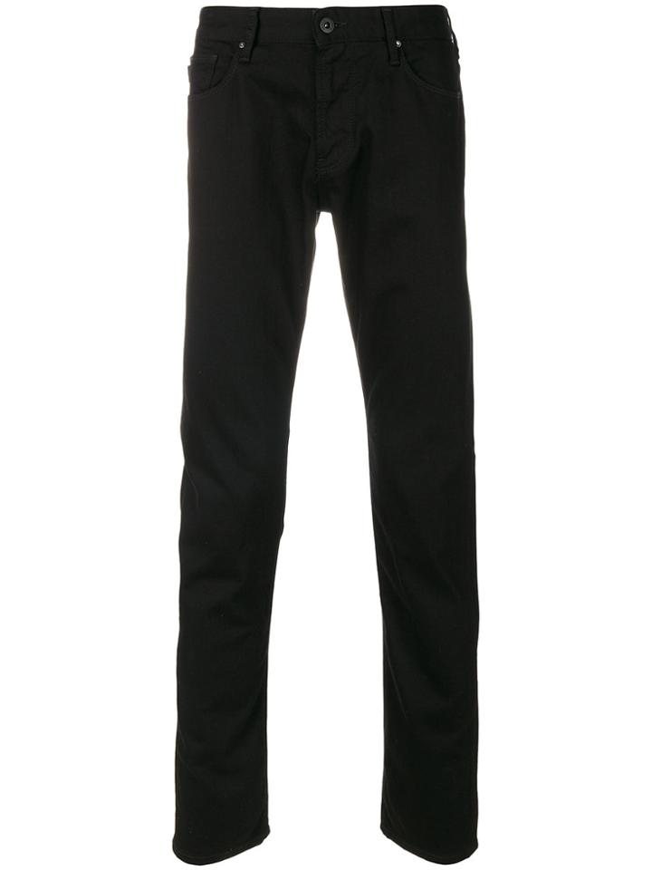 Armani Jeans Straight-leg Trousers - Black