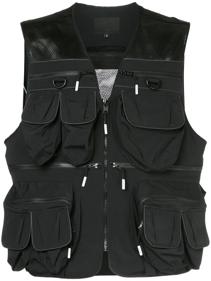 99% Is Pocket Embellished Zipped Vest - Black