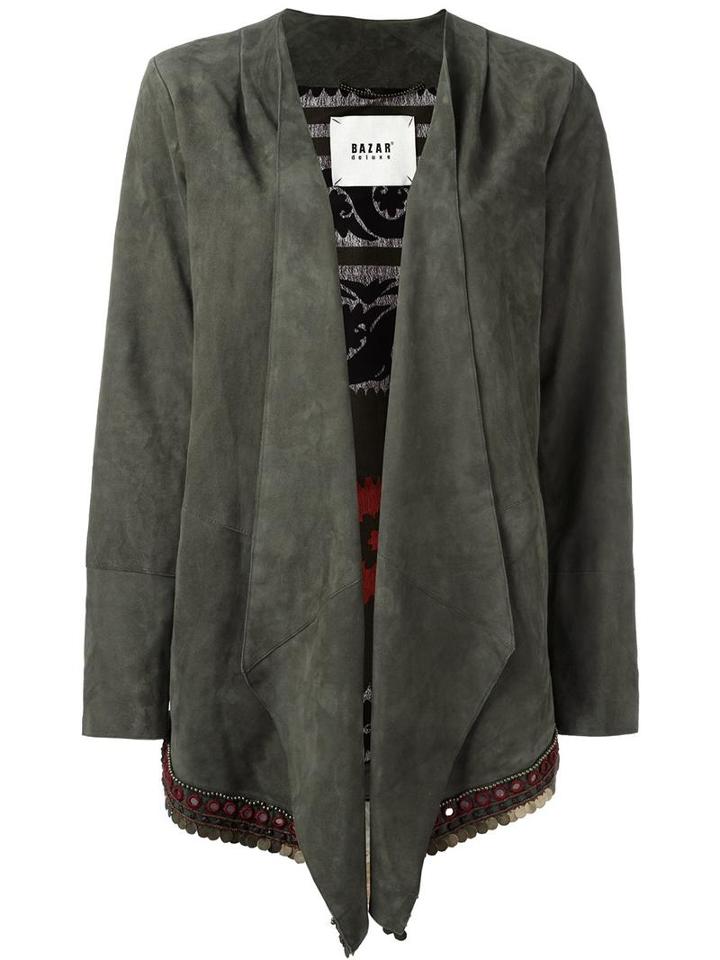 Bazar Deluxe Waterfall Jacket, Women's, Size: 44, Green, Leather/polyester