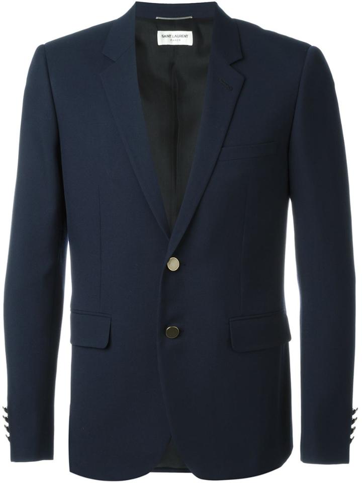 Saint Laurent Classic Buttoned Blazer - Blue