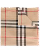 Burberry Metallic Check Silk And Wool Scarf - Multicolour