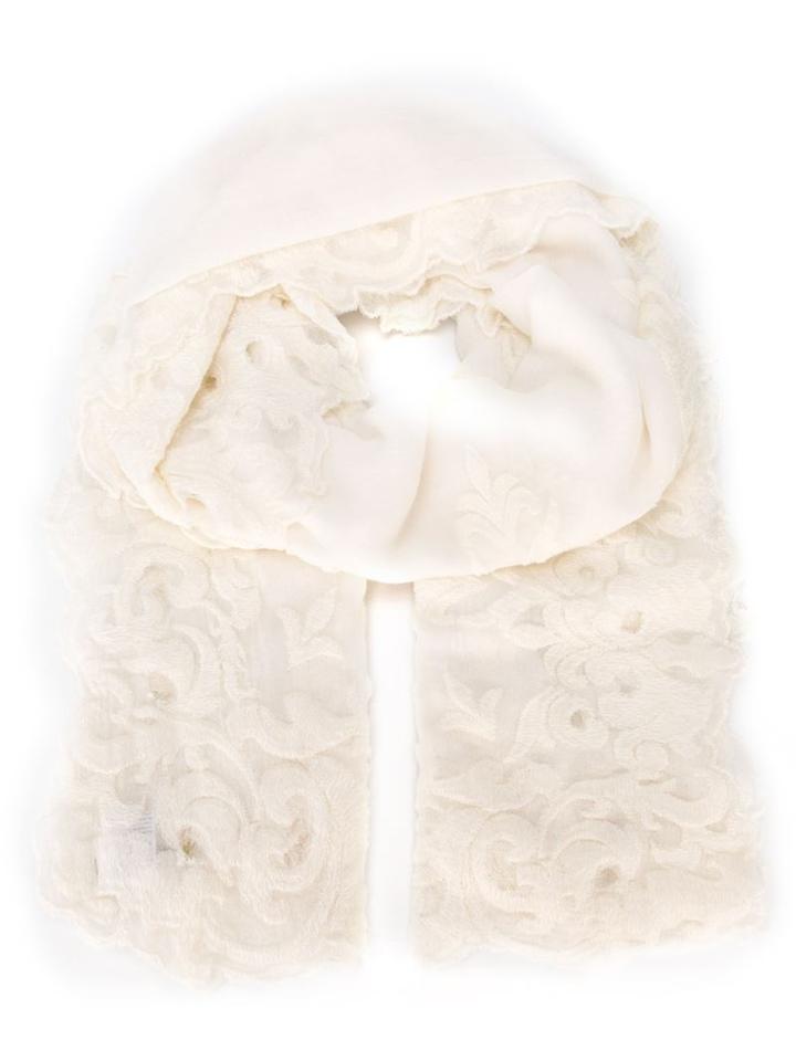 Faliero Sarti Crinkled Scarf, Women's, White, Polyester/modal/wool