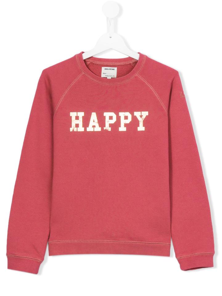 Zadig & Voltaire Kids Happy Sweatshirt - Pink & Purple