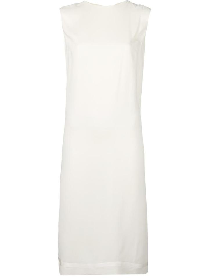 Maison Margiela Sheer Panel Shift Dress, Women's, Size: 40, Nude/neutrals, Viscose/acetate/spandex/elastane/silk