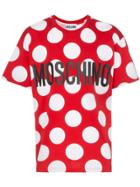 Moschino Dot Logo Cotton T-shirt - Red