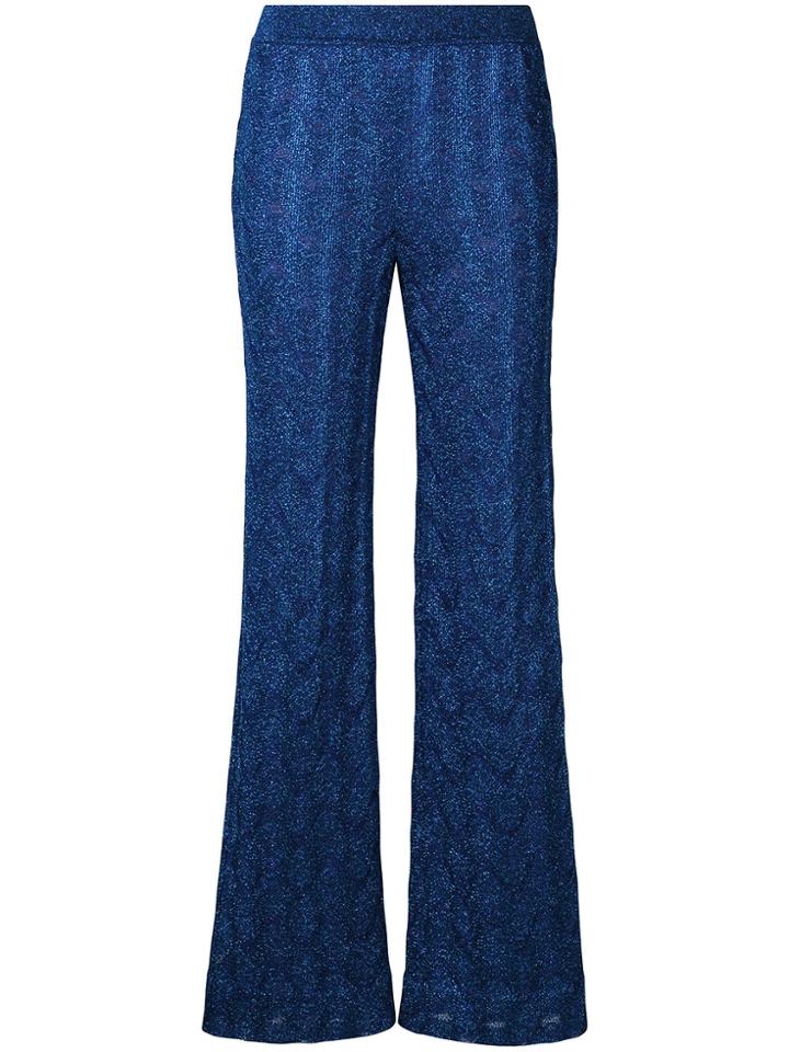 Missoni Metallic Flared Trousers - Blue