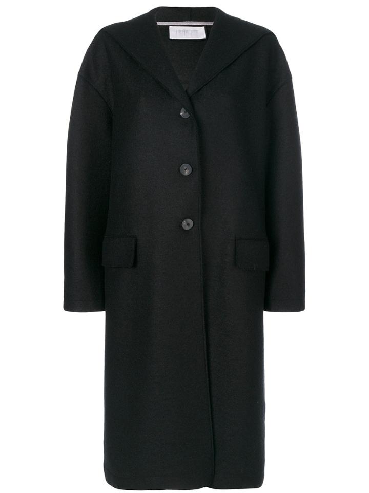 Harris Wharf London Hooded Coat - Black