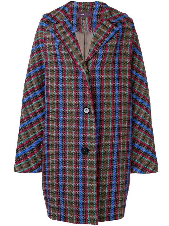 Talbot Runhof Oversized Check Coat - Brown