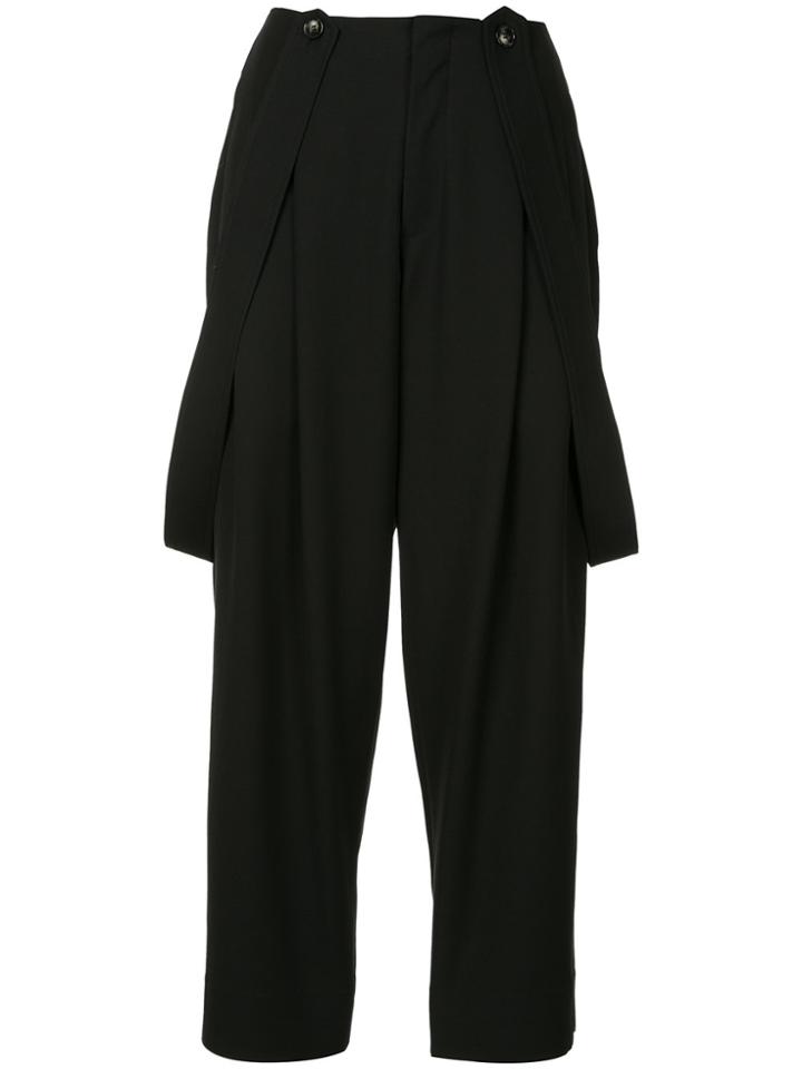 Bassike Crepe Drape Pleat Front Trousers - Black