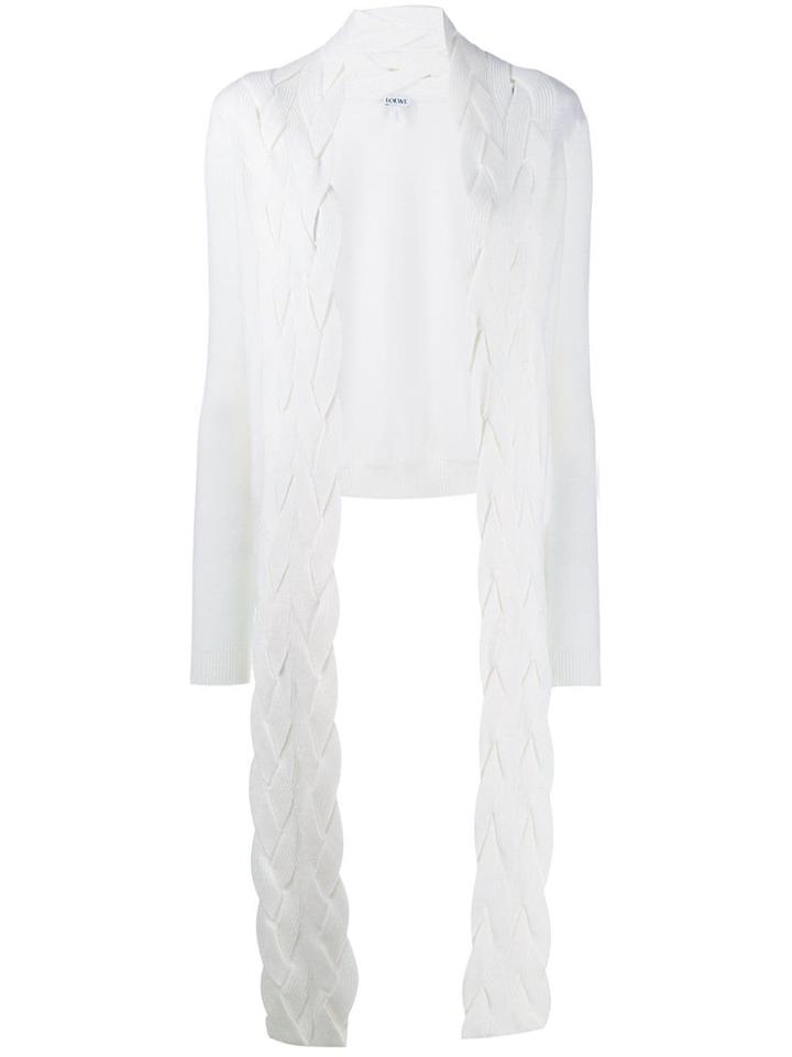 Loewe Braided Detail Cardigan - White