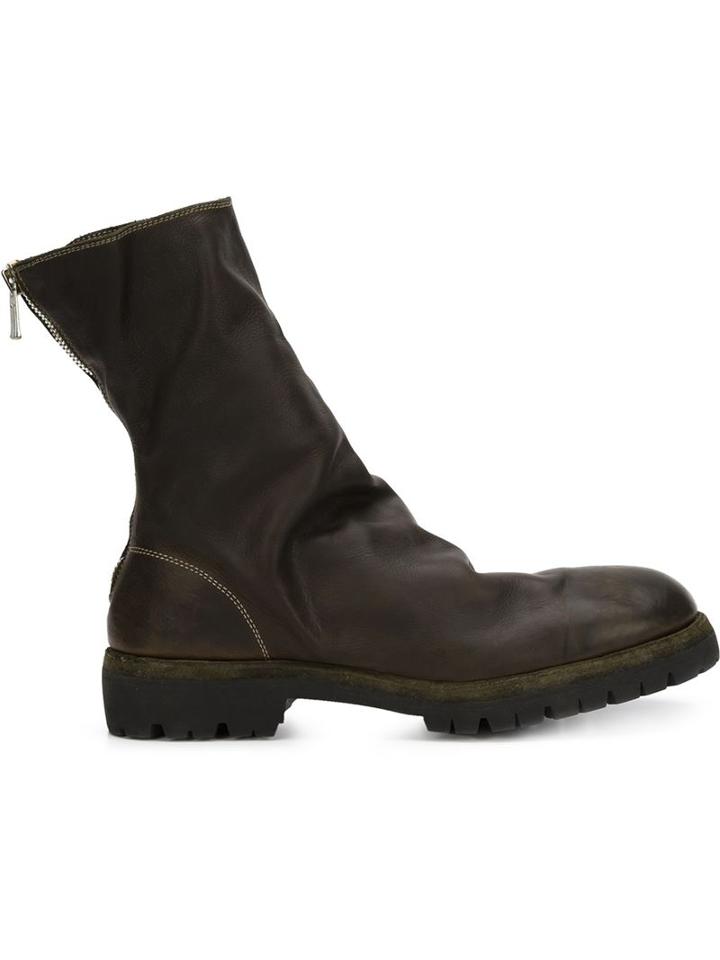 Guidi Back Zip Boots, Men's, Size: 45, Grey, Calf Leather