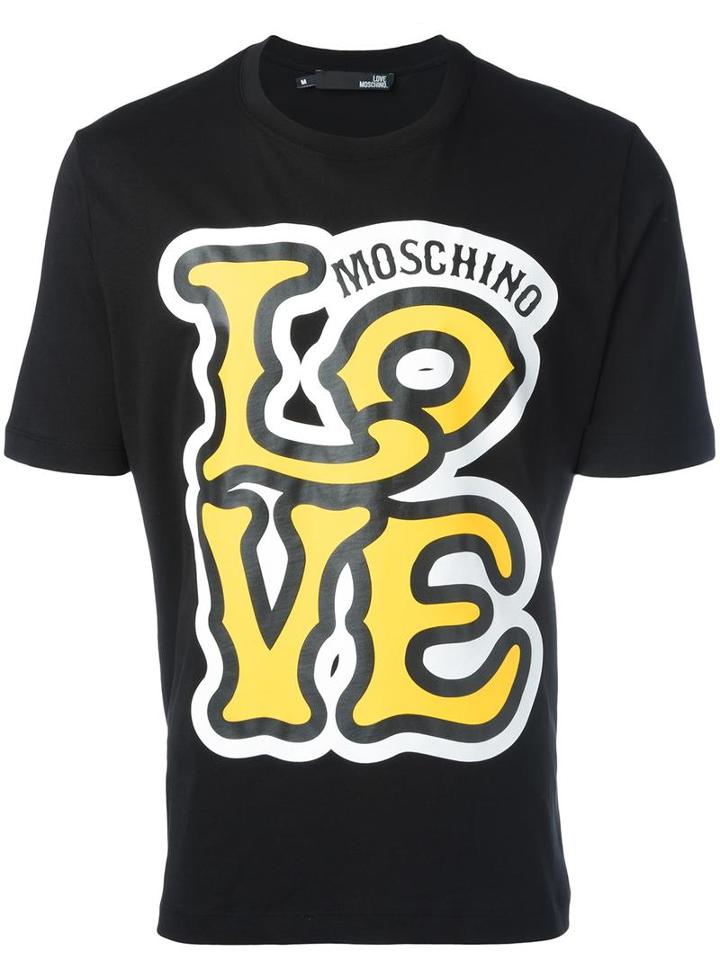 Love Moschino Logo Print T-shirt, Men's, Size: Xxl, Black, Cotton