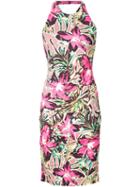 Nicole Miller Floral Print Halterneck Dress