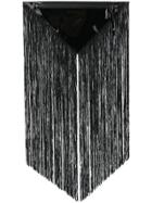 Mm6 Maison Margiela Fringed Triangle Clutch - Black