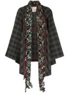 Antonio Marras Checked Jacket With Embroidered Floral Collar - Brown