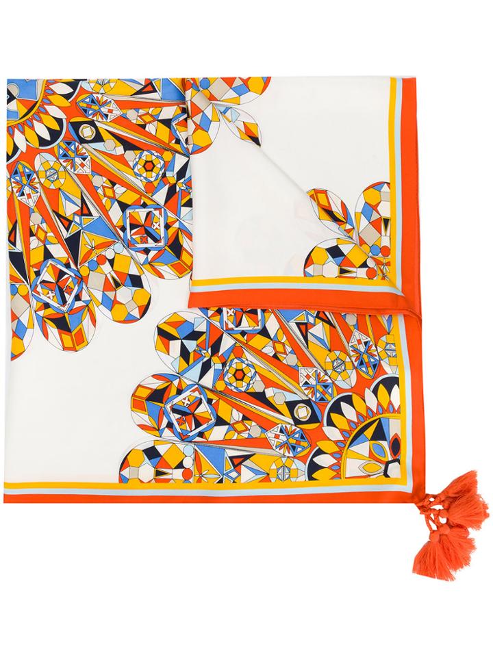 Tory Burch Tassel End Scarf - Yellow & Orange
