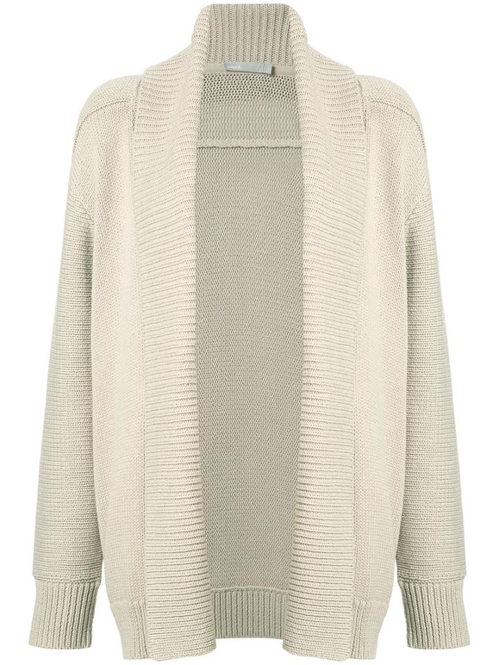 Vince - Roll Neck Cardigan - Women - Cotton - M, Nude/neutrals, Cotton